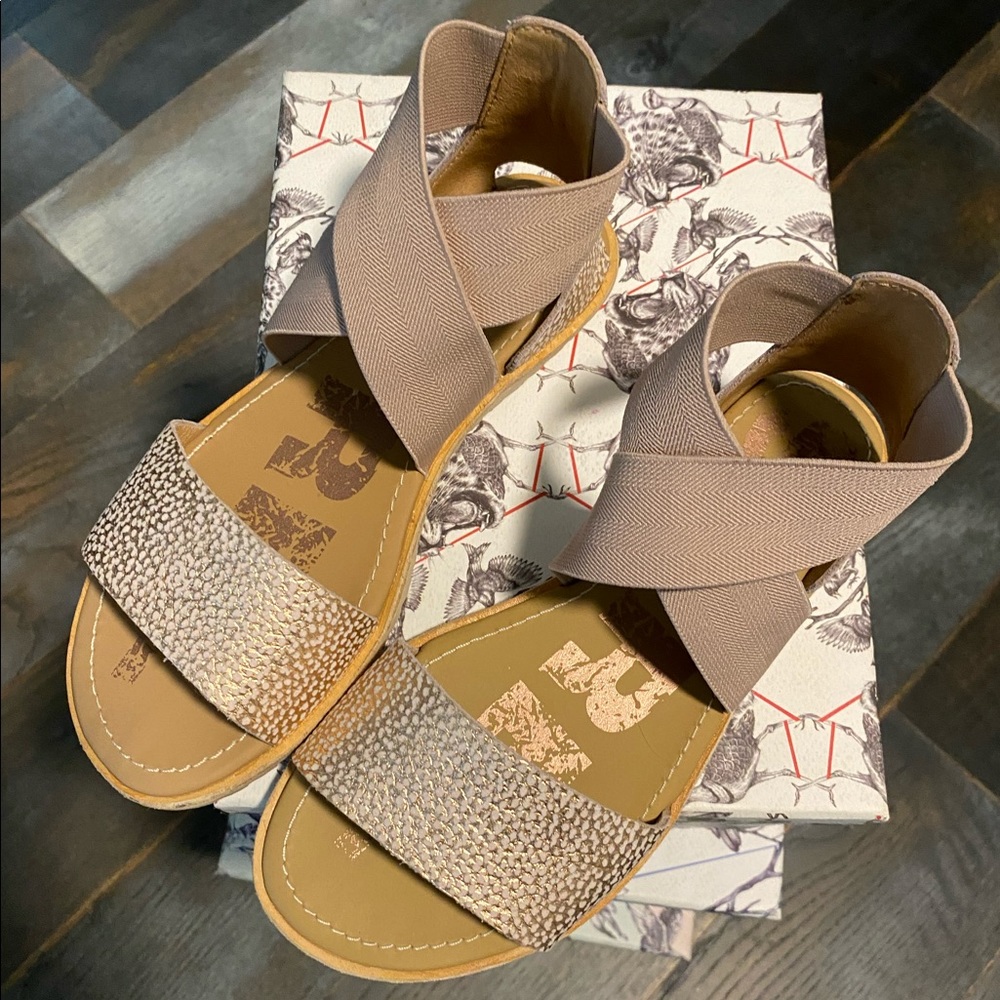 Sorel Rose Gold Ankle-Strap Sandals